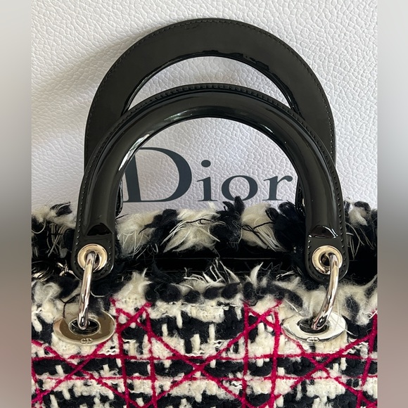 Christian Dior Black Quilted Tweed with Patent Leather
Lady Dior Bag - Picture 9 of 14